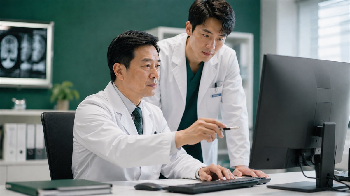 两位医生共同审核临床屏幕信息